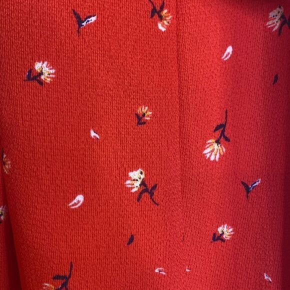 NWOT Row A Dandelion Floral Double-V Cherry Red Romper Jumpsuit - Picture 7 of 10